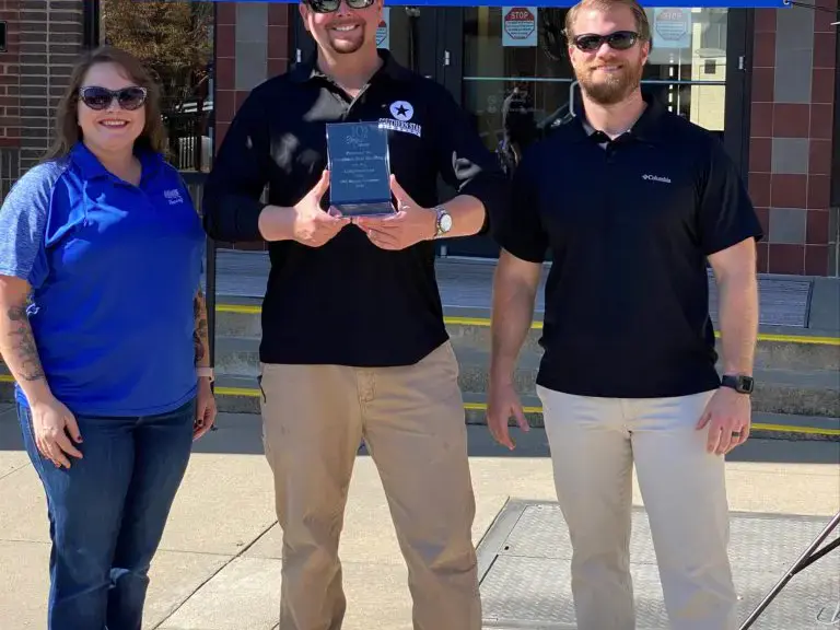 Southern Star Roofing Asheville team at office ribbon-cutting ceremony